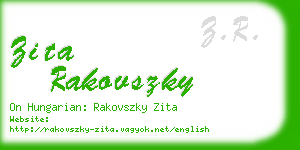 zita rakovszky business card